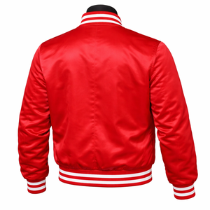 Custom Satin Bomber <b>Jacket</b> <b>Men</b>’s Bespoke Color <b>Lightweight</b> Flight Outerwear Zip Up Rib Knit Cuffs Urban Fashion Streetwear - Product Image 2