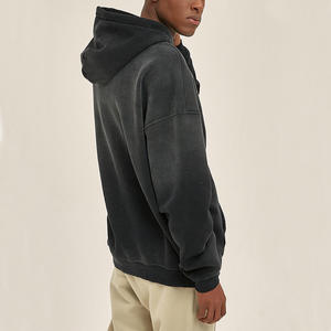 Sweats à capuche délavés à l'acide pour hommes, en tissu respirant en mélange de coton, idéaux pour la superposition et les tenues saisonnières. - Product Image 2