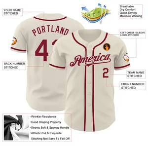 Maillot de baseball unisexe pour adultes de haute qualité, impression numérique, respirant, 100% polyester, surdimensionné, nom d'équipe personnalisé, manches courtes - Product Image 3