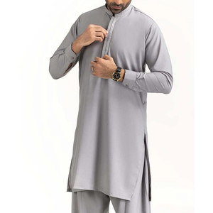 Shalwar Kameez pour homme, style décontracté chic, en coton mélangé doux, tenue traditionnelle pour les voyages et les activités quotidiennes - Product Image 4