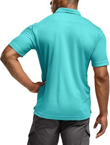 Chemise personnalisée pour homme en tissu piqué de coton, manches courtes, style décontracté chic, logo sur le devant, douce, respirante, écologique, OEM ODM - Product Image 3