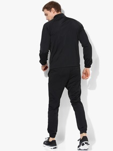 Men's Black Full Sleeve <b>Tracksuit</b> Set Stand Collar Sporty Joggers With Side Pockets Quick Dry Autumn Wear - Product Image 1