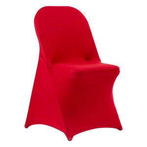 50 Pezzi Coprisedia Elasticizzati in Poliestere e Spandex Rossi per Sedie con Seduta Piatta, per Matrimoni, Feste, Banchetti e Uso Domestico - Product Image 1