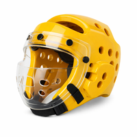 Casque de Taekwondo Respirant en Mousse Trempée avec Visière Transparente et Fermeture à Clip, en PU Couleur Personnalisable pour Entraînement d'Arts Martiaux