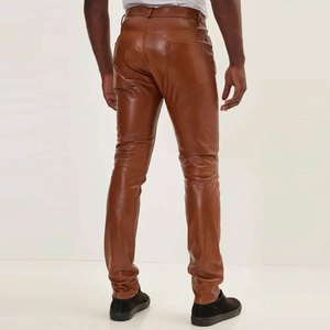 กางเกงหนังแท้คุณภาพสูงสำหรับผู้ชาย ราคาดีที่สุด กางเกงหนังผู้ชายสั่งตัดสำหรับขายออนไลน์ - Product Image 3