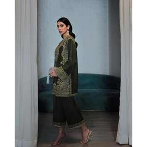 ชุดสตรีดีไซเนอร์สวย plazzo dupatta-ชุดดีไซน์หรูหรา - Product Image 3