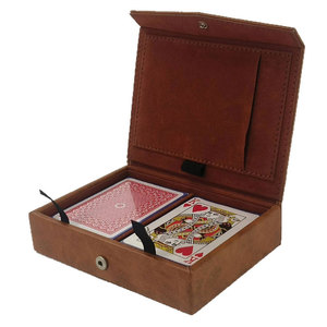 Estuche para Cartas de Póker Personalizado de Cuero Genuino, Porta Cartas de Juego, Estuche para Mazo de Cartas - Product Image 1