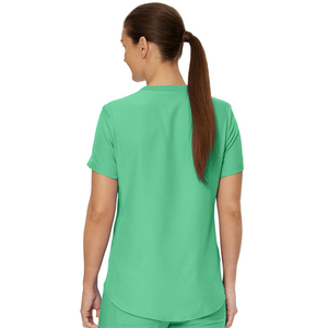 Hauts de travail tricotés pour femmes, personnalisés, de haute qualité, à col en V, à manches courtes, confortables, coupe ajustée, pour l'hôpital, vente en gros - Product Image 5