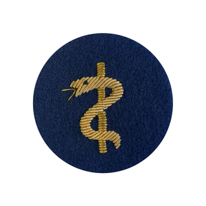 <b>Top</b> Selling 6 CM Cap Embroidery Badges Golden Bullion Wire Handmade Circular Snake Badge - Product Image 3