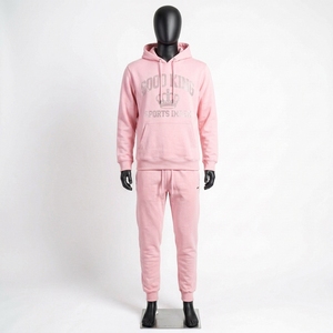 Elegante Chándal de Moda con Pedrería para Hombre, Color Sólido, Corte Holgado, Chándal Largo con Pedrería - Product Image 6