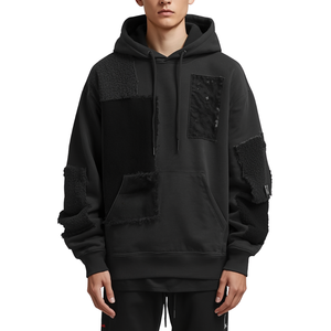Sweat à capuche premium pour homme, style universitaire, avec grandes appliques en tissu chenille et design en molleton de coton surdimensionné - Product Image 2