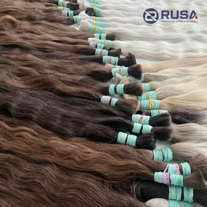 Extensiones de Cabello Humano Virgen Vietnamita Rusa a Granel, Doble Trama a Máquina, Súper Doble Trama, 100g, Puntas Completas, Todos los Colores - Product Image 1