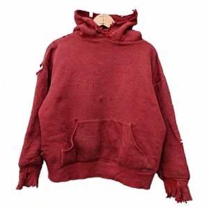 Sudadera con diseño vintage bordado, lavado ácido, corte regular, 100% algodón, 500 GSM, estilo desgastado. - Product Image 5