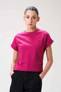 Camiseta de Algodón Oversize para Mujer al por Mayor, con Cuello Redondo, Tejido Lavado, Estampada, Tallas Grandes, Ropa Casual - Product Image 6