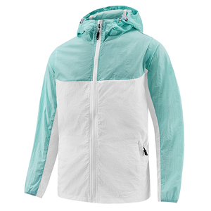 Custom Breathable Quick Dry Eco-Friendly Polyester/Nylon Windbreaker <b>Jacket</b> <b>Men</b> Lightweight Waterproof Hooded Outdoor <b>Running</b> - Product Image 2