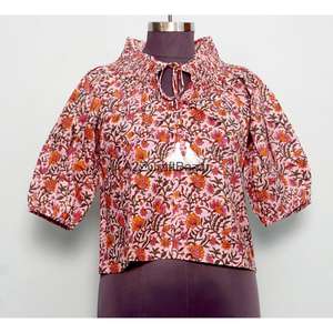 Suéter de Punto Hecho a Mano 100% Algodón, Transpirable, Ecológico, para Primavera/Verano, Oficina, Casual, para Mujer, Manga Larga, Cuello Redondo, Estampado - Product Image 1