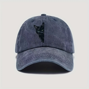 Gorra de Béisbol Ajustable para Hombre y Mujer - Diseño Vintage Lavado y Desgastado con Estampado Negro, Textura Acolchada - Para Todas las Estaciones y Actividades al Aire Libre - Product Image 4