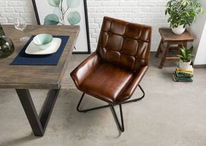 Chaise tendance en métal et cuir, fauteuil industriel élégant avec revêtement en cuir de qualité supérieure, prix d'exportation en gros - Product Image 4