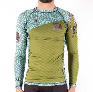 เสื้อรัดกล้ามเนื้อสำหรับผู้ชายขายส่ง พร้อมโลโก้สั่งทำ สำหรับกีฬาบราซิลเลียนยิวยิตสู โนกิ เอ็มเอ็มเอ แกรปลิง แห้งเร็ว - Product Image 5