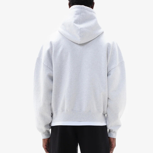 เสื้อฮู้ดซิปผู้ชายทรงโอเวอร์ไซส์ สีพื้น ผ้าฝ้ายเฟรนช์เทอร์รี่ สวมใส่สบายๆ สำหรับฤดูใบไม้ร่วง - Product Image 5