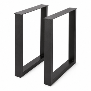 Metal Legs <b>Square</b> Frame 2Pcs Furniture Parts Dining <b>Table</b> Legs 2204lbs Load <b>Black</b> Color DIY Furniture Legs EDPTBL006 - Product Image 1