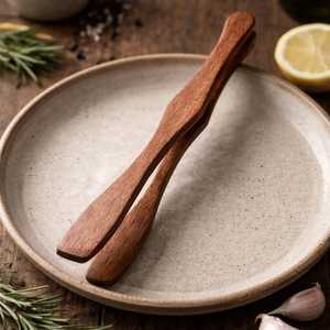 Accessoires de cuisine modernes, pinces à salade multifonctions en bois d'acacia, utilisation domestique et bar, aspect élégant - Product Image 2