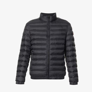 Mantic Enterprises Women's Genuine Leather Shell Quilted Jacket <b>Black</b> White Color Block Stand Collar Full Sleeve Winter Thick - Product Image 4