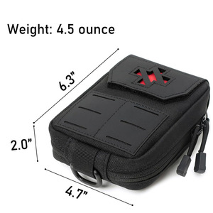 Organizador de suministros de emergencia de alta calidad con bolsa de cuero impermeable y duradera para almacenamiento compacto de botiquín y medicamentos de viaje. - Product Image 5