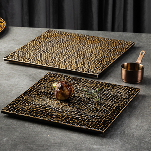 YAYU 2025 – Assiette de service rustique tendance marron mat pour sashimi, vaisselle en céramique pour <span class=keywords><strong>restaurant</strong></span> japonais Omakase, plat de présentation en porcelaine - Product Image 3
