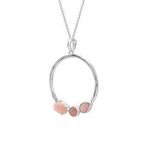 Nuevo colgante minimalista de plata de ley 925 maciza con piedras de coral engastadas en garra, para uso diario, joyería fina para mujer. - Product Image 2