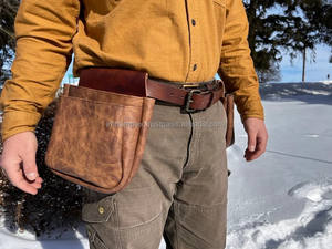 Ceinture en nylon durable en cuir véritable fabriquée à la main 6x pochettes extérieures à fort grossissement grands accessoires de chasse robustes - Product Image 4