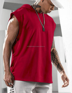 2025 Oem Custom Logo 100% Cotton <b>Hoodies</b> Fitness Sports Tank Top With Hood Gym Training Zipper <b>Sleeveless</b> <b>Hoodies</b> For Men - Product Image 2
