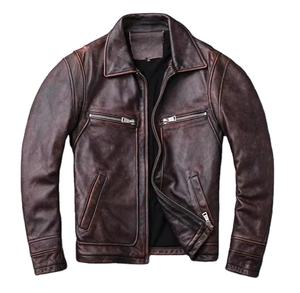 Chaquetas deportivas de invierno a prueba de viento de piel de vaca con logotipo personalizado para hombre, venta al por mayor, tela de lona, trabajo informal cálido, uso en motocicleta - Product Image 6