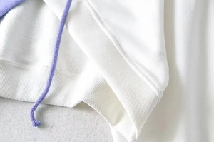 Sudadera con Capucha Corta de Algodón y Felpa con Logotipo Personalizado de Alta Calidad al por Mayor, con Mangas de Diferentes Colores - Product Image 4