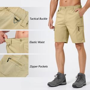 Mens Classic Cargo Casual Shorts Elastic Waist 100% Polyester Canvas Knitted Fabric Breathable Modern Fit Easy Wear Comfort - Product Image 1