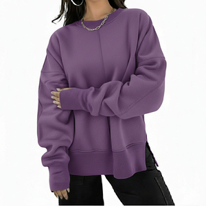 Wholesale Women Oversize Sweatshirt Crew Neck Custom Print Oversized Fleece Embroidery Winter Woven Women Oversize Sweatshirt - Product Image 4