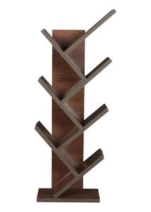 Modern Wooden <b>Tree</b> Shape 5-Tier Foldable <b>Bookshelf</b> Display Rack Buff Storage Holder for Living Room Home Office - Product Image 1