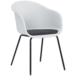 Contemporary Plastic Shell <b>Chair</b> Fabric Padded Seat Cushion Metal Legs For Hotel Bedroom Desk Dressing Table Vanity Room - Product Image 1