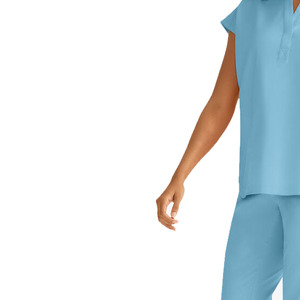 Conjunto de Uniforme Médico para Mujer, Color Azul Claro, Blusa de Manga Corta con Cuello en V y Pantalones, Uniforme de Enfermera de Hospital - Product Image 3