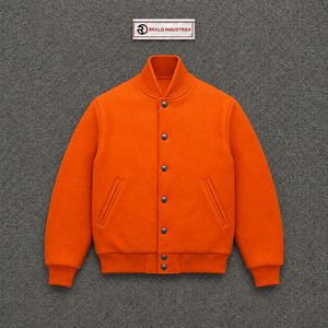 Chaqueta Varsity Satinada Naranja Brillante Premium, Chaqueta Bomber de Béisbol Personalizada, Lisa, para Hombre, Mujer, Unisex, Moda Urbana, Ropa Exterior - Product Image 5