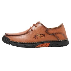 Mocassins de conduite décontractés en cuir pour hommes, à lacets, confortables, semelle souple, grandes tailles, pour l'été et le quotidien - Product Image 5