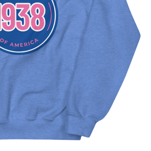 Sweat-shirt à col rond bleu foncé et rose avec motif, en molleton doux, à manches longues, unisexe, décontracté, vêtement de mode d'hiver - Product Image 5