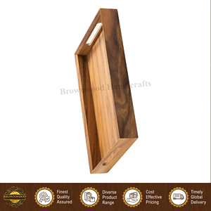Fournisseur en gros de plateaux de service alimentaire en bois d'acacia faits à la main, au design unique, pour la décoration intérieure, fabriqués en Inde - Product Image 4