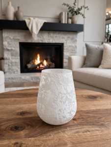 Porte-bougie en verre minimaliste fait main, finition marbre, vase de table écologique, lampe à bougie pour la décoration de la maison, Pâques, Noël - Product Image 1