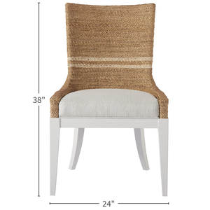 <b>Rustic</b> Farmhouse <b>Dining</b> Accent <b>Chair</b> Wood and Natural Woven Side <b>Chair</b> - Product Image 5