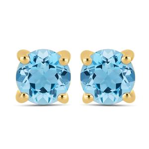 Pendientes de Oro de 14k con Aguamarina, Corte Redondo, Minimalistas, Tipo Solitario, Joyería Fina 2026, Precio de Oferta - Product Image 3