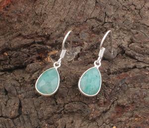 Boucles d'oreilles en amazonite naturelle en gros, argent sterling 925, forme goutte d'eau, boucles d'oreilles minimalistes de luxe, pierres précieuses, prix de gros - Product Image 3