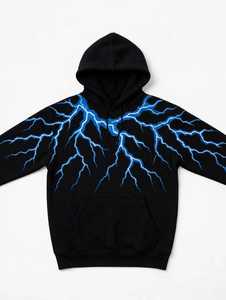 Sweat à capuche unisexe noir, coupe oversize unie, en molleton tricoté 100% polyester, avec poche, anti-rétrécissement, pour l'automne - Product Image 5