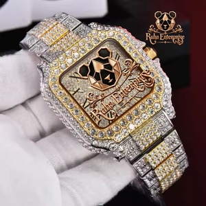 <b>Mens</b> Premium Moissanite Diamond Steel Wristwatch with Decorative Stone Face Elegant Bracelet Detail Luxury - Product Image 5