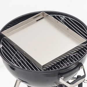 Plateau à charbon rectangulaire en métal pour barbecue, plateau d'insertion robuste pour grillades en extérieur - Product Image 4